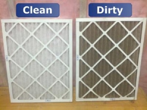 Clean vs dirty air filter-Allgeier Air-Louisville KY300x225jpg