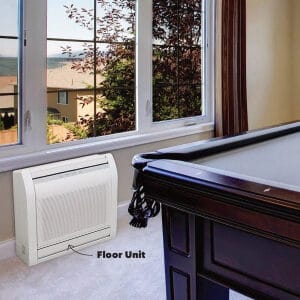 Mini split mounted on lower wall in game room- Are Mini Splits Efficient-Allgeier Air-Louisville KY-300x300jpg 