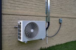 Mini split system installed on outdoor home wall-Allgeier Air-Louisville KY-300x200jpg 
