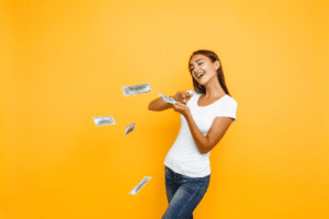 Lady flipping money- Mid-Summer AC Replacement Special-Allgeier Air-Louisville KY-600x400jpg 